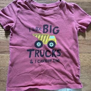 Life Is Good Faded Red Short Sleeve Tee with Truck Graphic